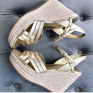 FINAL PRICE DROP! [Coach] Gold Dottie Wedges